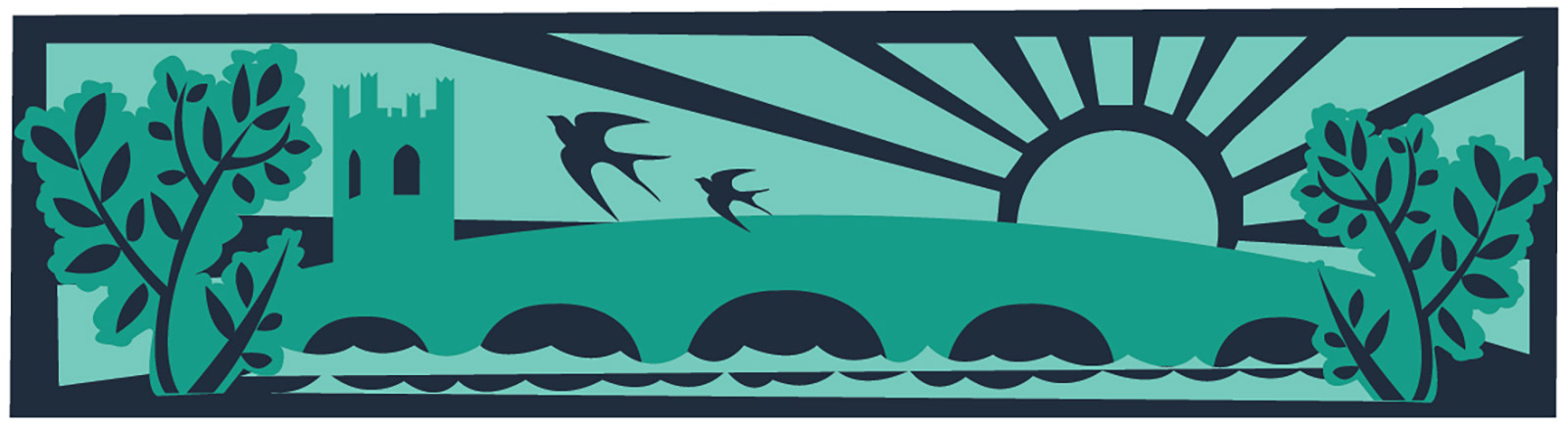 a graphic image of Henley Bridge in the Greener Henley brand colours